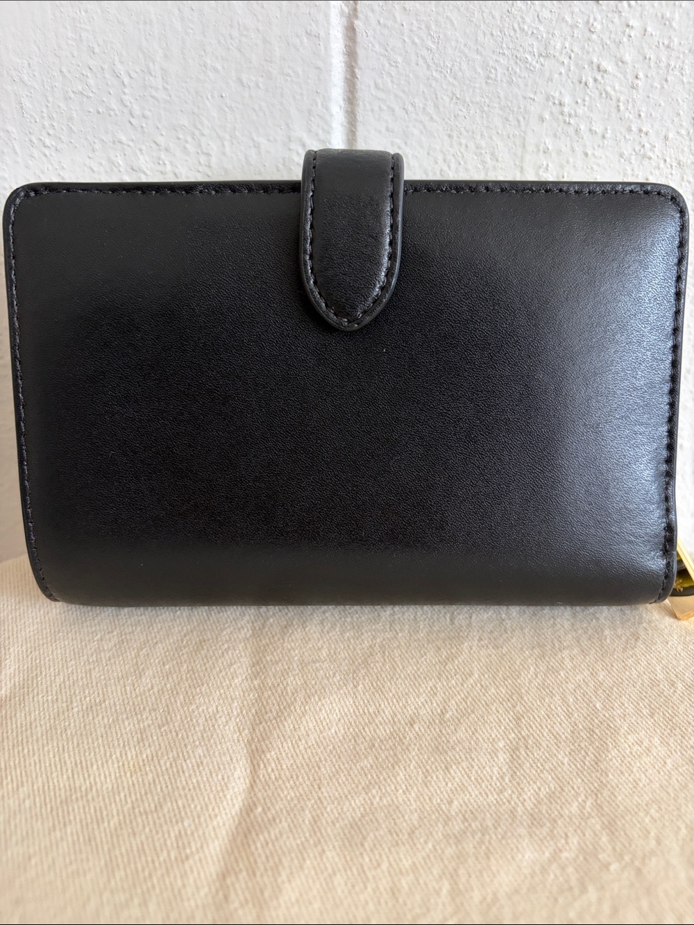 Kate Spade Black Leather Continental Wallet with Gold Logo - Picture 7 of 8
